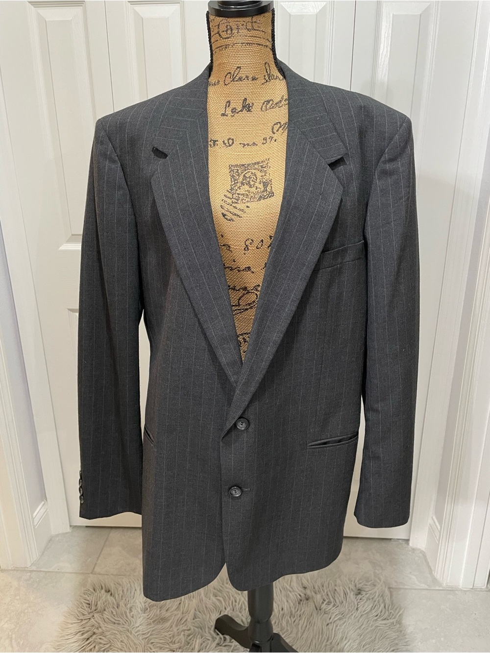 Jean-Paul Germain Gray Pinstripe Two-Button Blazer